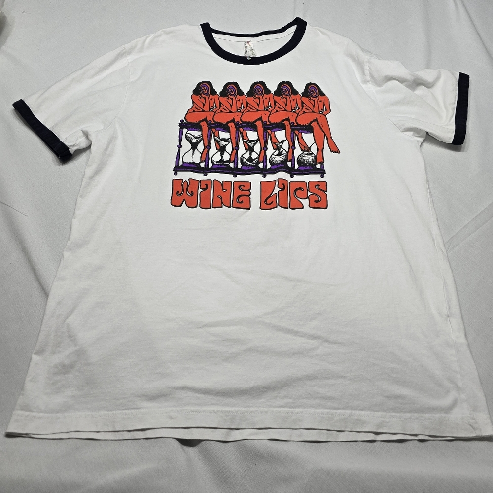 Wine Lips Indie Rock Band Tshirt Rare Ringer Tee Canadian Band